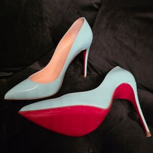 Sea Blue Louboutin Pigalle Follies 37.5